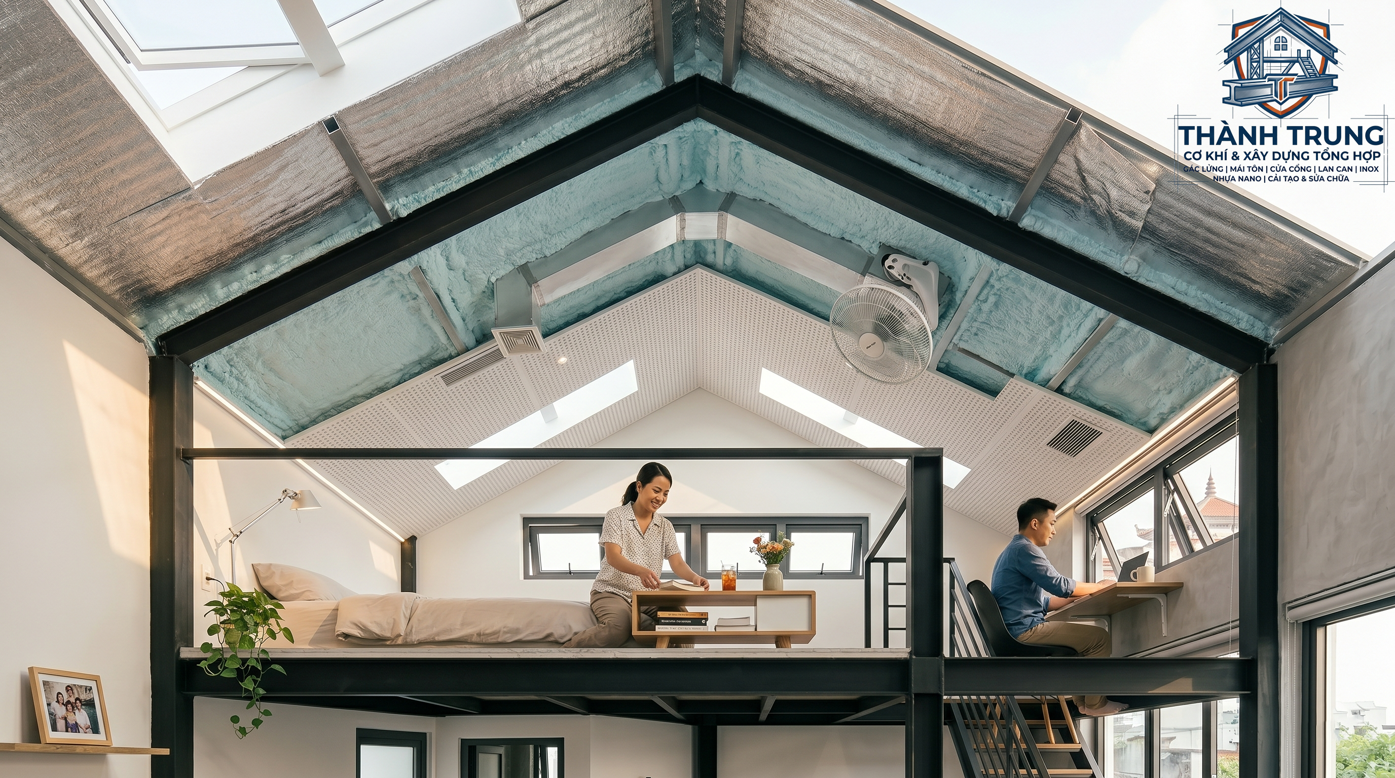 Tìm hiểu cách làm gác xép bằng sắt đẹp, bền, tối ưu diện tích cho nhà nhỏ, nhà trọ, nhà cấp 4